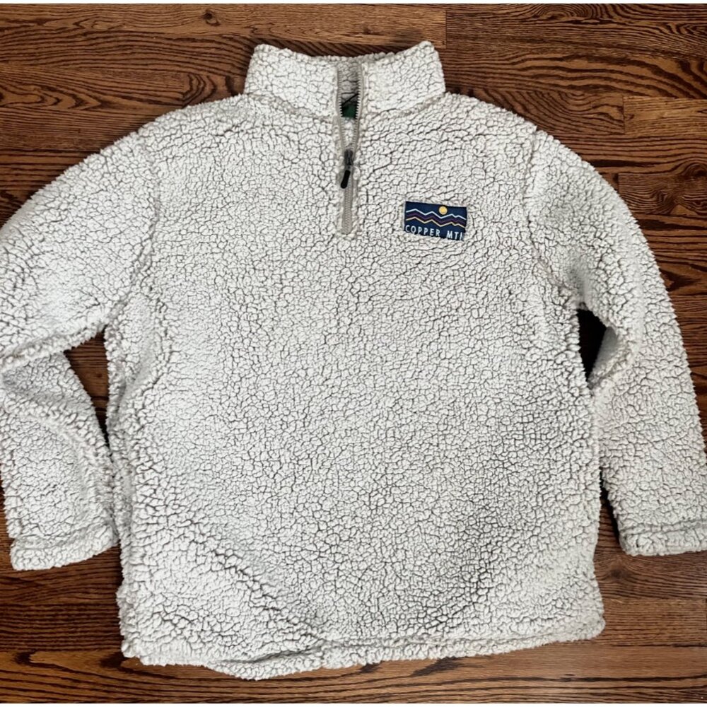 Copper Mountain Ski Pullover -1/4 Zip Fleece Jacket-Gray-Size Large-Colorado